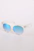 Chunky Visor Sunglasses with Gold Trim in Black
