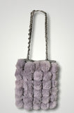 Multiple Faux Fur Pom Pom Shoulder Bag