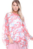 Camouflage Army Printed Chiffon Sequin Neck Holiday Kaftan