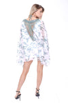 Camouflage Army Printed Chiffon Sequin Neck Holiday Kaftan