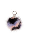 Multi Colour FAUX MINK Fur Pom Pom Keyring Charm with Diamante Strap