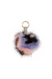 Multi Colour FAUX MINK Fur Pom Pom Keyring Charm with Diamante Strap