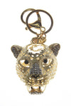 Leopard Diamante Bag Charm Keyring