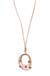 Leather Shine Circle Beaded Pendant Necklace