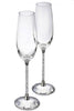 Crystal Filled Stem Champagne Flutes Glasses (set of 2)