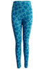 Blue High-Waisted Butterfly Print Leggings