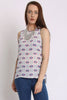 Sleeveless Top With Geometric Print And Side Split