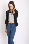 Zip Detail Peplum Jacket