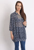 Brushstroke Print Oversized Chiffon Tunic Top