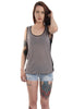 Contrast Trim Tank Top With Mesh Side Panel