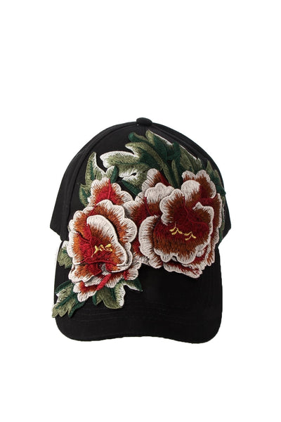 Large Flower Embroidered Baseball Cap