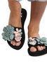 Felt flowers with pearl Flip Flop Slider Sandals