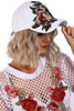 Large Flower Embroidered Baseball Cap