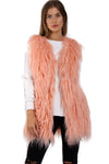 Pink Shaggy Faux Fur Gilet