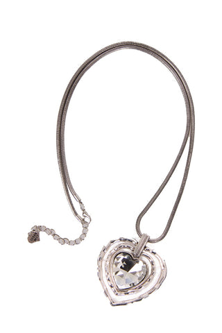 Diamante Gem Heart Statement Fashion Necklace
