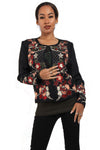 Red Embroidered Floral Design Jacket