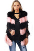 Black and Pink Stripe Faux Fur Gilet