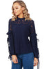 Lace Ruffle Tie Sleeve Blouse Top