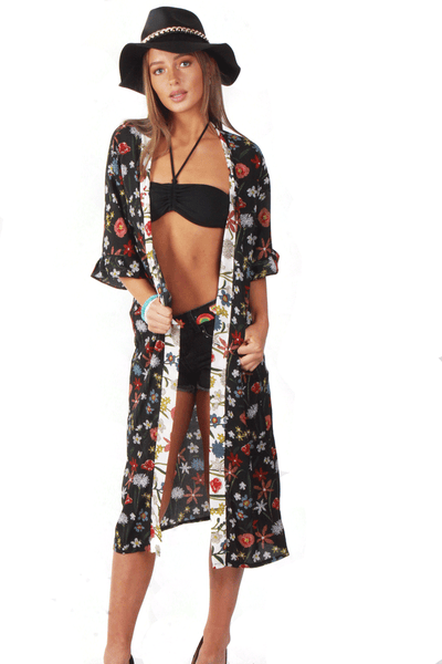 Long sleeve top kimono jacket