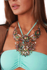Multi Pastel Colour Geometric Floral Necklace Set