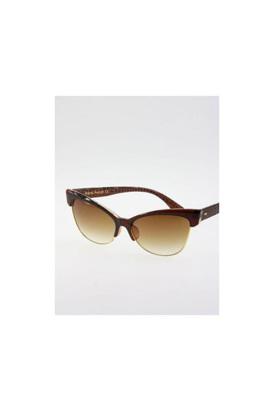 Textured Faux Leather Arm Tinted Lense Sunglasses 2