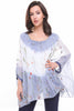 Oversized Tie Dye Floral Embroidered Floaty Sleeve Blouse Top