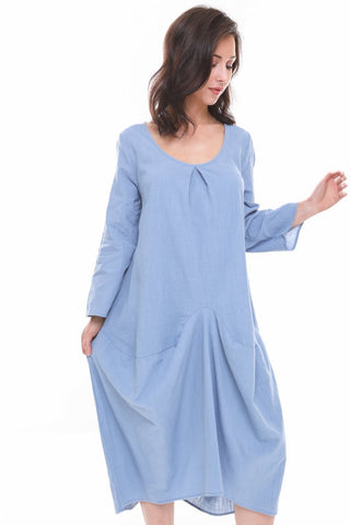 Oversized Tulip Style Floaty Style Tuck Design Pockets Dress