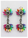 Jewel and Diamante Danglining Boho Festival Earrings