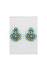 Aqua and Mint Jewel Diamante Festival Boho Earrings