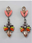 Tulip Leaf Jewel and Diamante Earrings