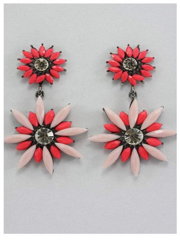 Floral Geometric Jewel Earrings 1