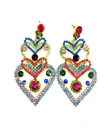 Diamante Heart Earrings 2