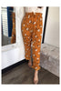 Orange Small Floral Print Trousers