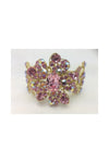 Flower Diamante Crystal Open Cuff Bracelet 1