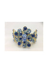 Flower Diamante Crystal Open Cuff Bracelet 3