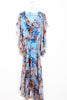 Fresh Blue Floral Summer Print Frill Floaty Dress