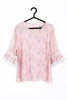 Pink Floral Print Chiffon Floaty Blouse Top