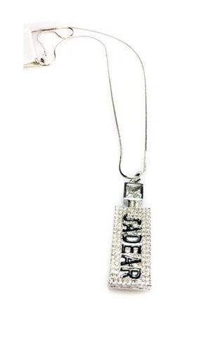 Diamante Perfume Bottle Chain Long Necklace
