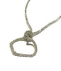 Sparkly Diamonte Curved Heart Shape Long Necklace