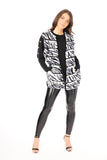 Zebra Print Chevron Soft Faux Fur Leather Panel Gilet