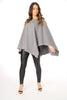 Oversized Felt Pull Over Poncho with Pearl Detail