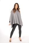 Oversized Felt Pull Over Poncho with Pearl Detail