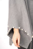 Oversized Felt Pull Over Poncho with Pearl Detail