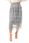 Layered Tulle Mesh Long Skirt