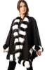 Felt Feel Faux Fur Swing Poncho Cape