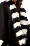 Felt Feel Faux Fur Swing Poncho Cape