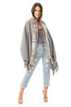 Fur Cashmere & Wool Shawl Wrap