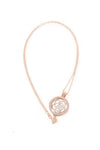 Diamante Flower Charm Pendant Long Necklace