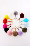 Cute MINI Fluffy Soft Rabbit Fur Pom Pom Keyring Keychain