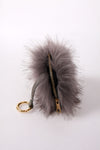 Faux Fur Wallet Plush Coin Bag Zip Handbag Keyring